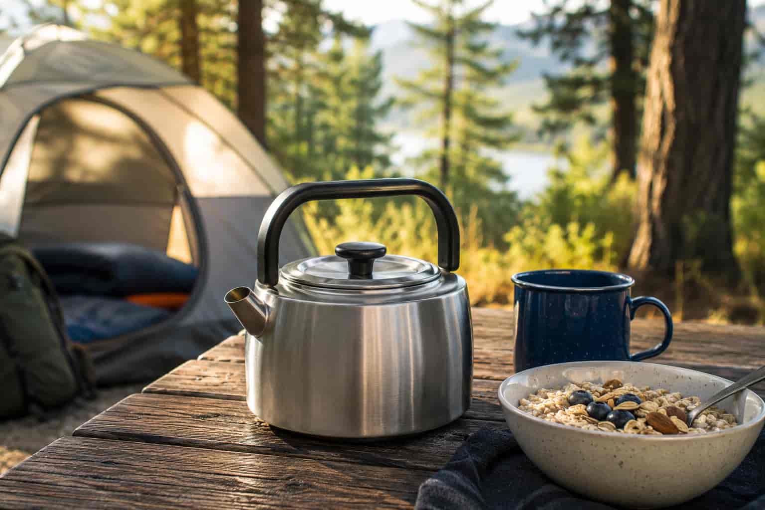 best outdoor kettle GSI Outdoors 1 Qt. Halulite Tea SilverAnts Large Titanium Kettle First use of new kelly